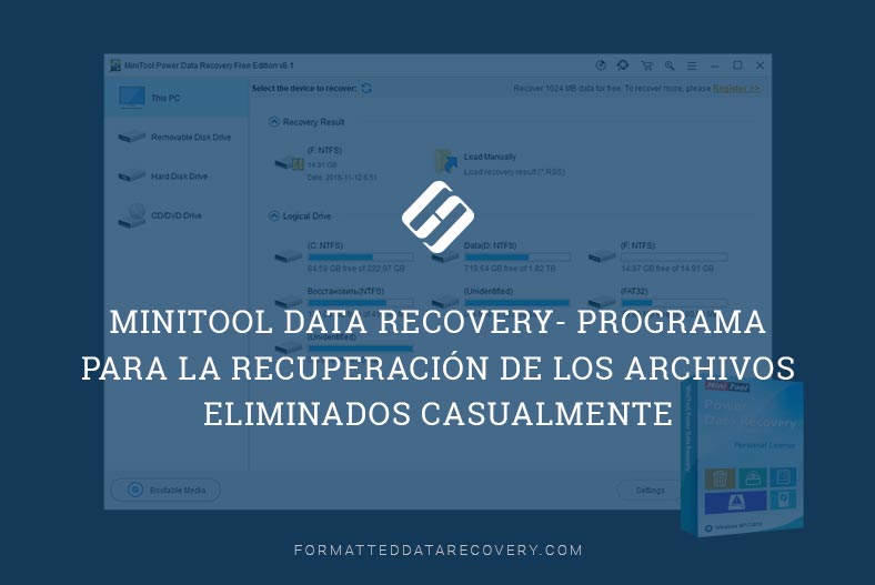 MiniTool Data Recovery- programa para la recuperación de los archivos eliminados casualmente