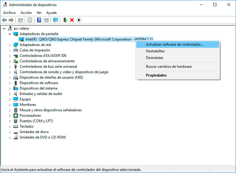 ACPI_BIOS_ERROR 0x000000A5: Actualice el conductor a través del Administrador de dispositivos