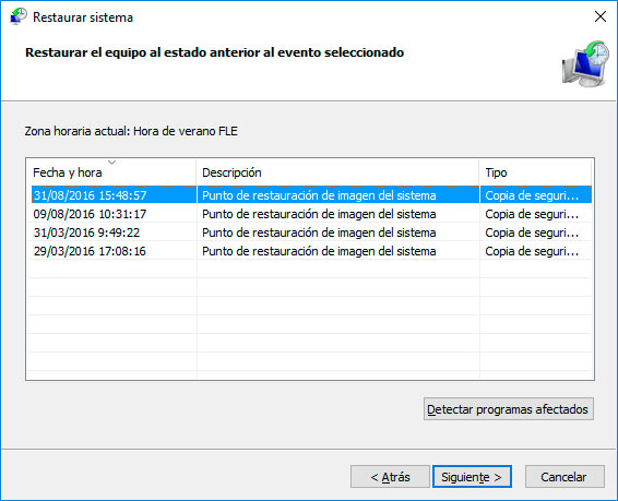 Asistente de recuperación del sistema en Windows 11