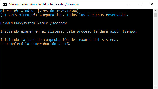 CMD en Windows Server 2012: sfc /scannow